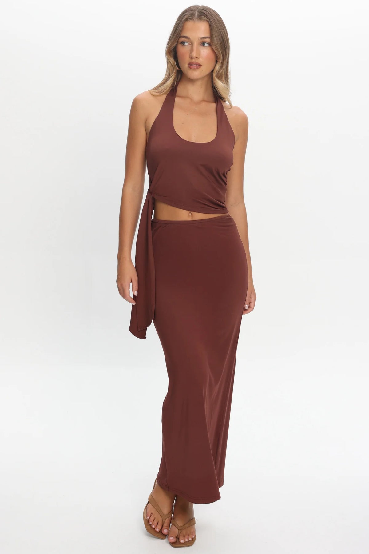 Perez Bodycon Maxi Skirt Wine
