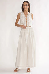 Beliza Tie Front Top White