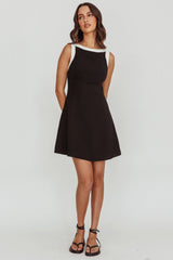 Loving Me Sleeveless A-line Mini Dress Black