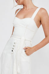Zenyl Raw Hem Midi Dress Butter