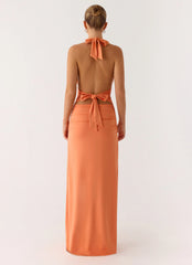 Ilaria Halter Maxi Dress - Apricot