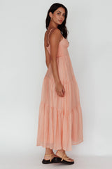 Doe Tie Bust Maxi Dress Apricot
