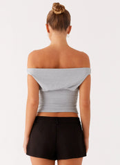 Reva Off Shoulder Top - Grey