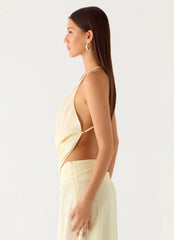 Sweet Charm Cowl Neck Top - Ivory