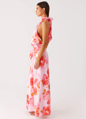 Diablo Backless Maxi Dress - Blushing Blossom