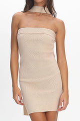 Tarant Ribbed Knit Mini Dress Sand