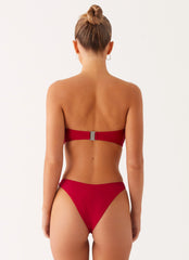 Beach Bound Strapless Bikini Top - Fuchsia