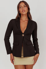 Lynsi Single Button Jacket Black