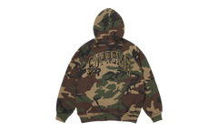Cracked Raglan Zip Up Hooded Sweatshirt "SS26 - Woodland Camo" SU27507