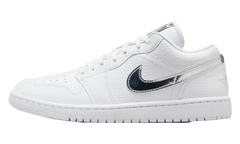 Womens Air Jordan 1 Low SE "White Metallic Silver'" IQ9381 100