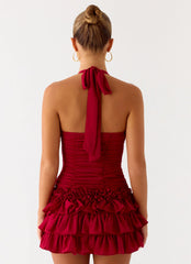Someone Else Halter Top - Dark Cherry