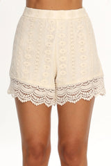 Perrine Lace Shorts Oat