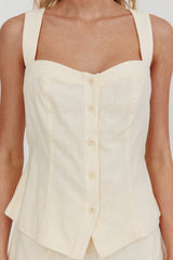 Morning Lights Button Up Top Cream