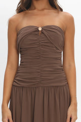 High Streets Strapless Maxi Dress Mocha