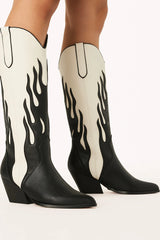 BiLLiNi Zarina Western Boots Black/Ivory