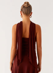 Mirage Scarf Top - Chocolate