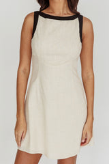 Loving Me Sleeveless A-line Mini Dress Oat