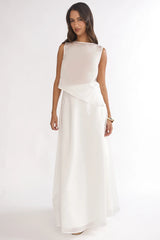 Lemora Asymmetric Hem Top White