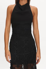 Savana Halterneck Embellished Maxi Dress Black