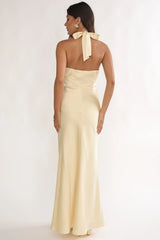 Jelina Draped Halter Maxi Dress Butter