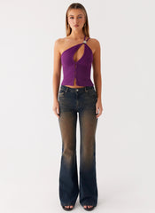 Oregon Flared Denim Jeans - Dirty Black Wash
