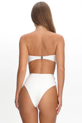 Monique High Waist Twist Bikini Bottom Ivory