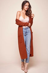 Brookhaven Cafe Long Sleeved Cardigan Rust