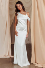 Dawna Draped Sleeve Maxi Dress White