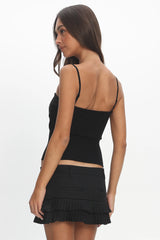 Prudence Ribbed Knit Cami Top Black