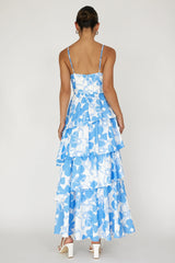 Hopeful Tiered Layered Maxi Dress Blue