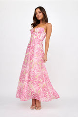 Kindred Love Gathered Bust Maxi Dress Pink