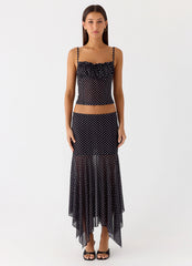 Buffy Top - Black Polkadot