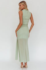 Girl's Night Waist Sash Maxi Dress Sage