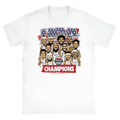 Usa Men's Basketball 2024 Summer Olympics Gold Medal Team Shirt White