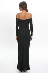 Oliana Twist Bust Maxi Dress Black