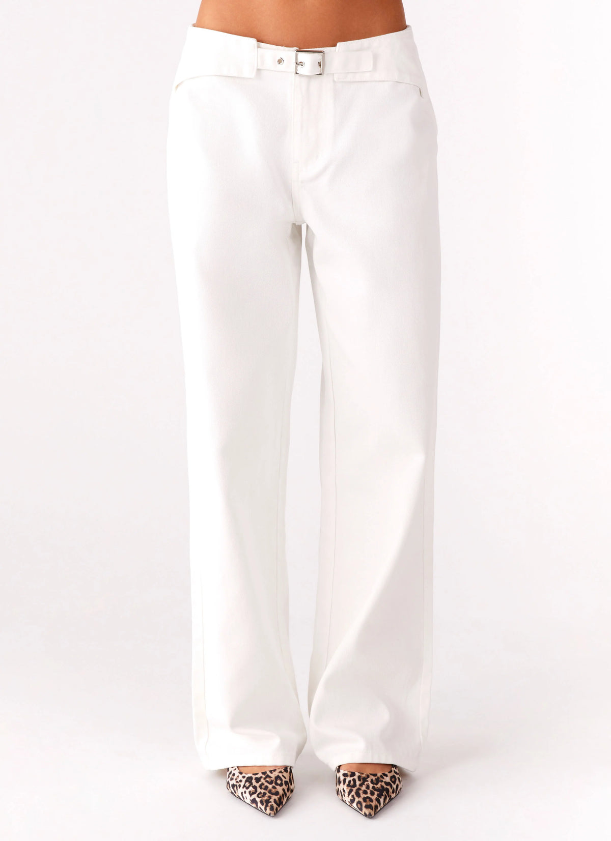 Texas Low Rise Denim Jeans - White