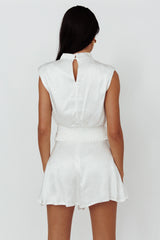 Sailing Snakeskin Texture Shorts White