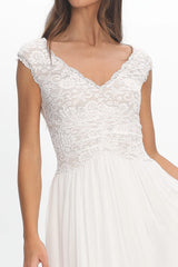 Korinna Lace Bodice Maxi Dress White