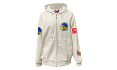 Lightweight Vegan Zip-Up Hooded Jacket "Golden State Warriors" NBA 147WHT WAR