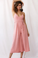 Brighton Low Back Wide Leg Jumpsuit Rose
