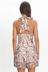 Mahlia Wrap Romper Print Chocolate