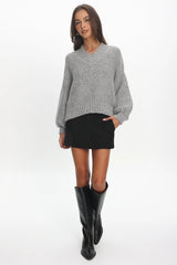 Samaya Chunky Knit Sweater Grey