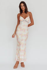 Super Shy Floral Lace Maxi Dress Pink