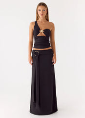 Ravi One Shoulder Top - Black