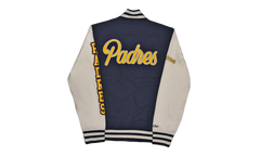 MLB Washed Fleece Varsity Jacket "San Diego Padres - White" JK9077 SDPWHIT