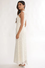 Kensi Sleeveless Crochet Maxi Dress Oat