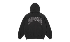 Cracked Raglan Zip Up Hooded Sweatshirt "SS26 - Black" SU27504