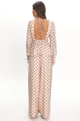 Anessa Balloon Sleeve Top Polka Dot Cream